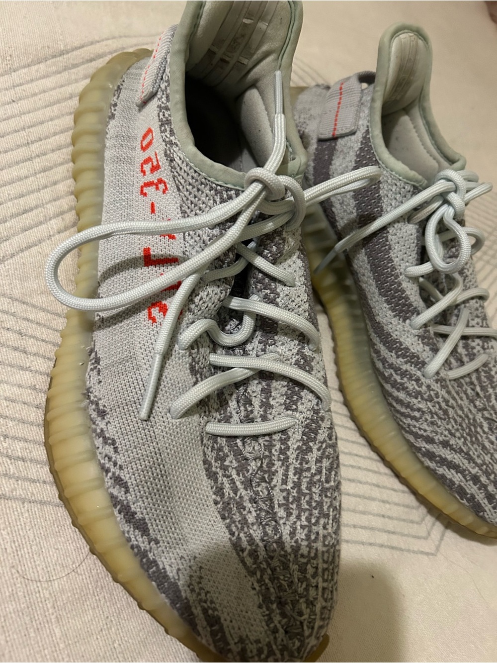 Yeezy Boost 350 V2 Zebra White Black with Red Script